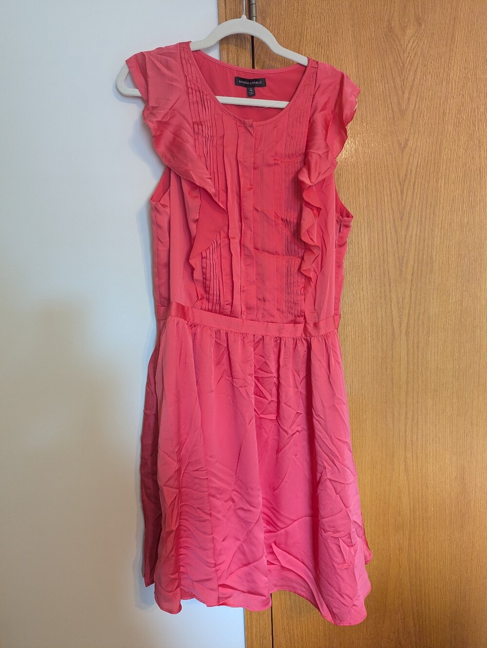 Banana Republic Coral Pink Ruffle Mini Dress